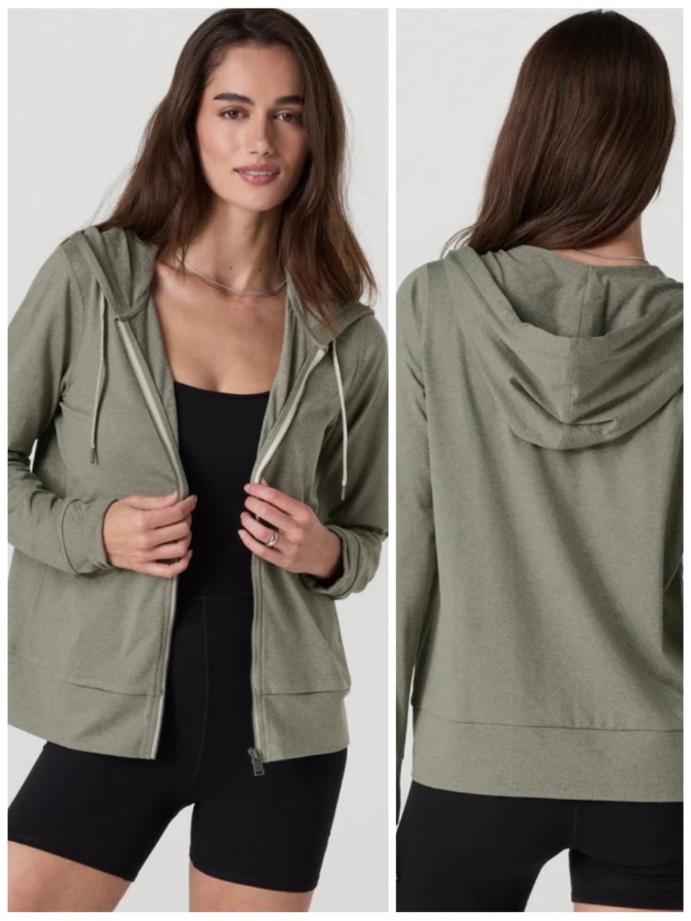 VUORI Women’s Size M Laurel Heather Green Halo Performance 2.0 Full Zip Hoodie